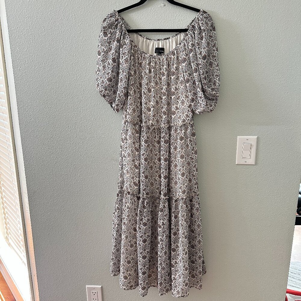 Lucy Paris Midi Peasant Tiered Dress Women's SMALL Boho Floral